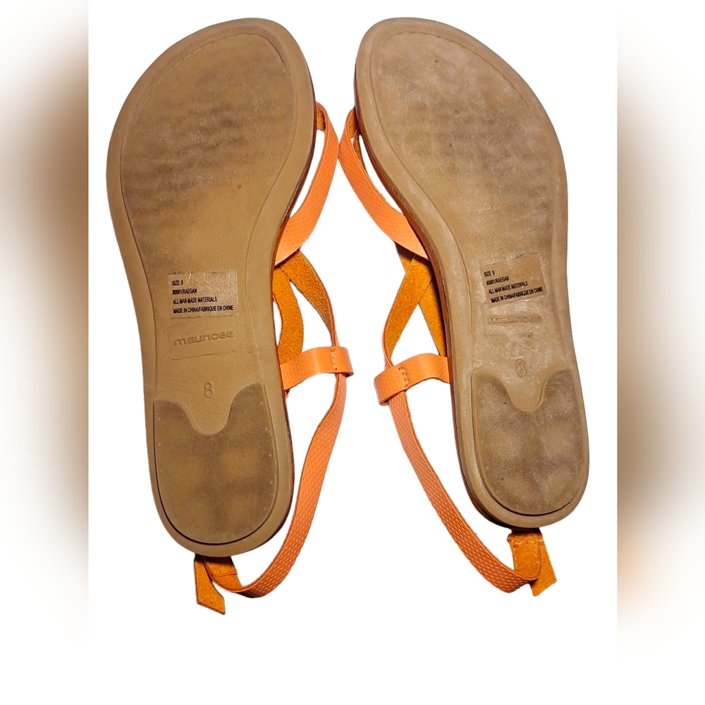MAURICES strappy sandals EUC women's size 8 Orange and brown - Picture 4 of 8